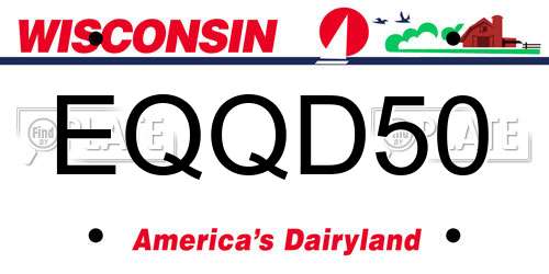 EQQD50 Wisconsin License Plate