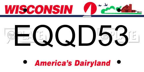 EQQD53 Wisconsin License Plate