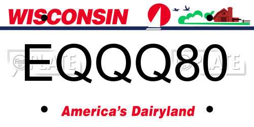 EQQQ80 Wisconsin License Plate