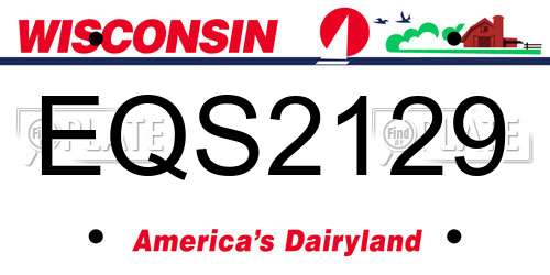 EQS2129 Wisconsin License Plate