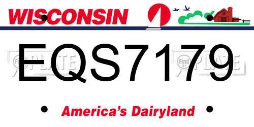 EQS7179 Wisconsin License Plate