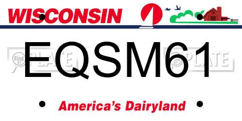 EQSM61 Wisconsin License Plate
