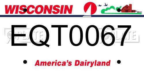 EQT0067 Wisconsin License Plate