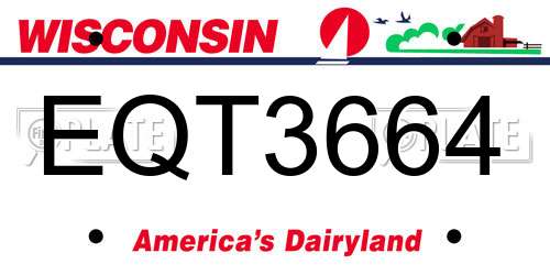 EQT3664 Wisconsin License Plate