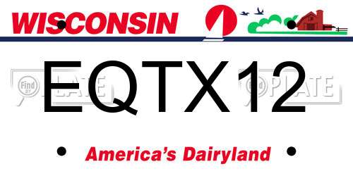 EQTX12 Wisconsin License Plate