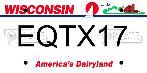 EQTX17 Wisconsin License Plate