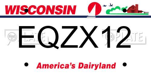 EQZX12 Wisconsin License Plate