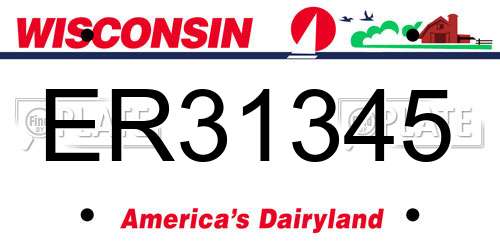 ER31345 Wisconsin License Plate