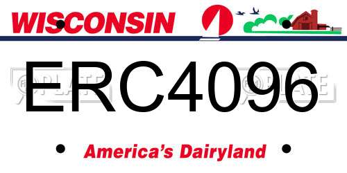 ERC4096 Wisconsin License Plate