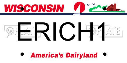 ERICH1 Wisconsin License Plate