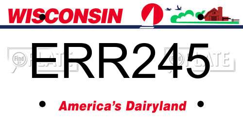 ERR245 Wisconsin License Plate