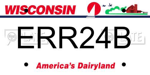 ERR24B Wisconsin License Plate