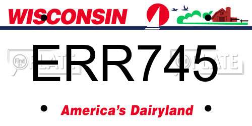 ERR745 Wisconsin License Plate