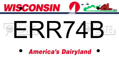 ERR74B Wisconsin License Plate