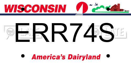 ERR74S Wisconsin License Plate