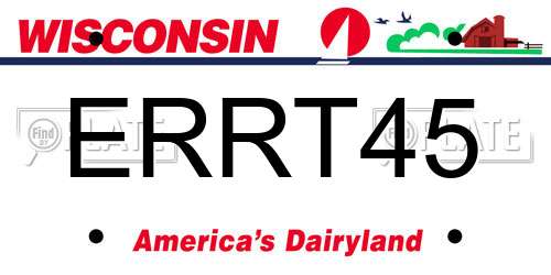 ERRT45 Wisconsin License Plate