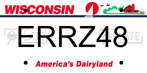 ERRZ48 Wisconsin License Plate