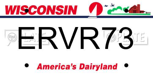 ERVR73 Wisconsin License Plate