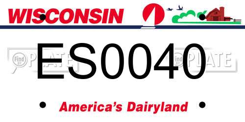 ES0040 Wisconsin License Plate