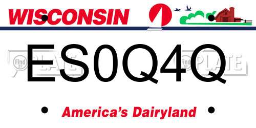 ES0Q4Q Wisconsin License Plate