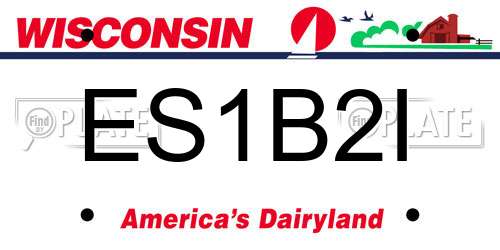 ES1B2I Wisconsin License Plate