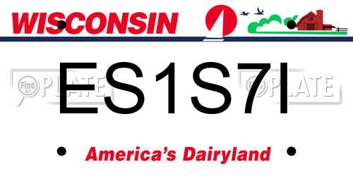 ES1S7I Wisconsin License Plate