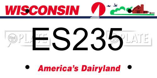 ES235 Wisconsin License Plate