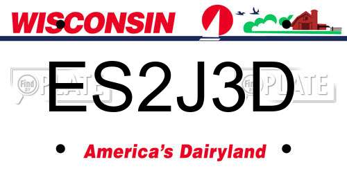 ES2J3D Wisconsin License Plate