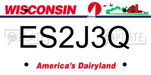 ES2J3Q Wisconsin License Plate