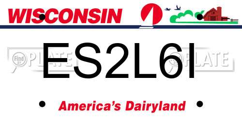 ES2L6I Wisconsin License Plate