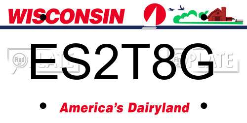 ES2T8G Wisconsin License Plate