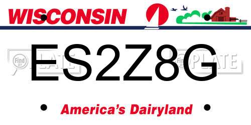 ES2Z8G Wisconsin License Plate