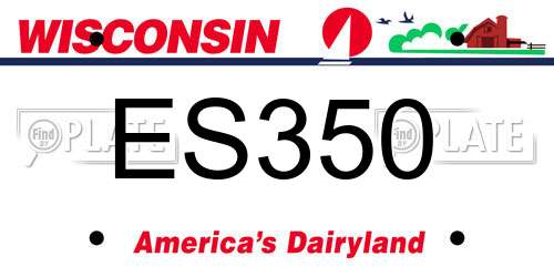 ES350 Wisconsin License Plate