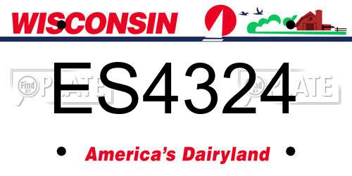 ES4324 Wisconsin License Plate