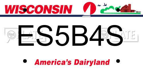 ES5B4S Wisconsin License Plate