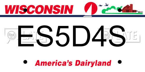 ES5D4S Wisconsin License Plate