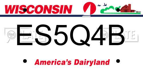 ES5Q4B Wisconsin License Plate