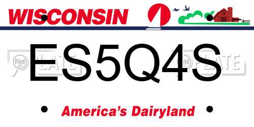ES5Q4S Wisconsin License Plate