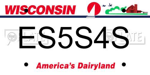 ES5S4S Wisconsin License Plate