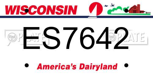 ES7642 Wisconsin License Plate