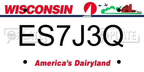ES7J3Q Wisconsin License Plate
