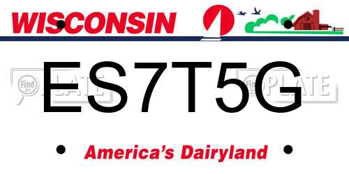 ES7T5G Wisconsin License Plate