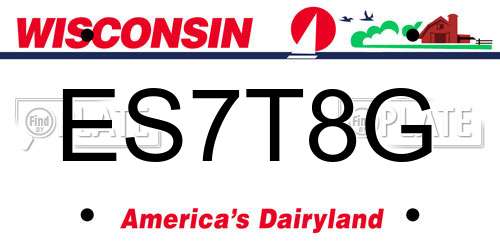 ES7T8G Wisconsin License Plate