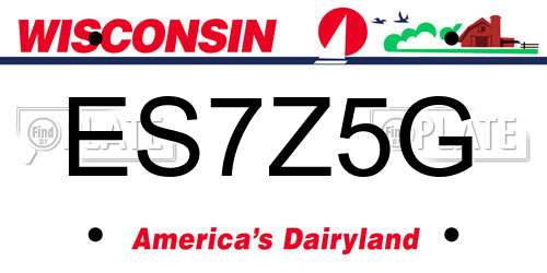 ES7Z5G Wisconsin License Plate