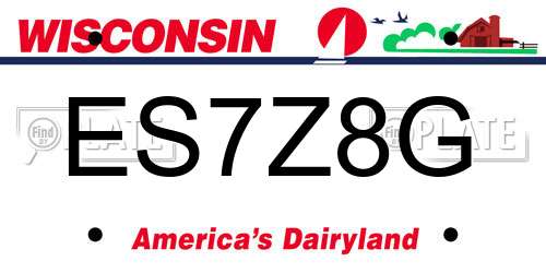 ES7Z8G Wisconsin License Plate