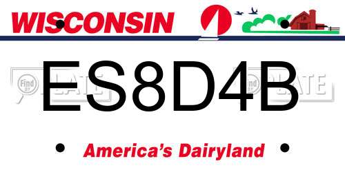 ES8D4B Wisconsin License Plate