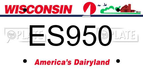 ES950 Wisconsin License Plate