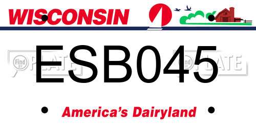 ESB045 Wisconsin License Plate