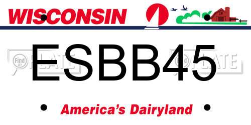 ESBB45 Wisconsin License Plate