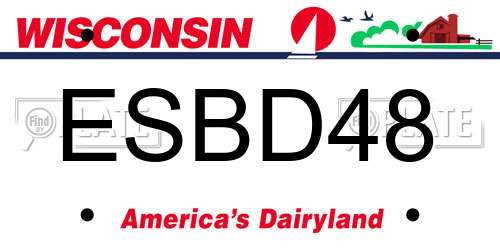 ESBD48 Wisconsin License Plate